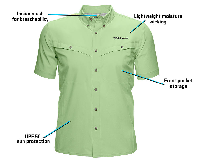 Whitewater Rapids Short Sleeve Fishing Shirt - Sale
