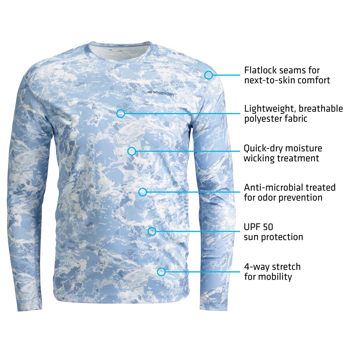 Whitewater Long Sleeve Tech Shirt Open Water