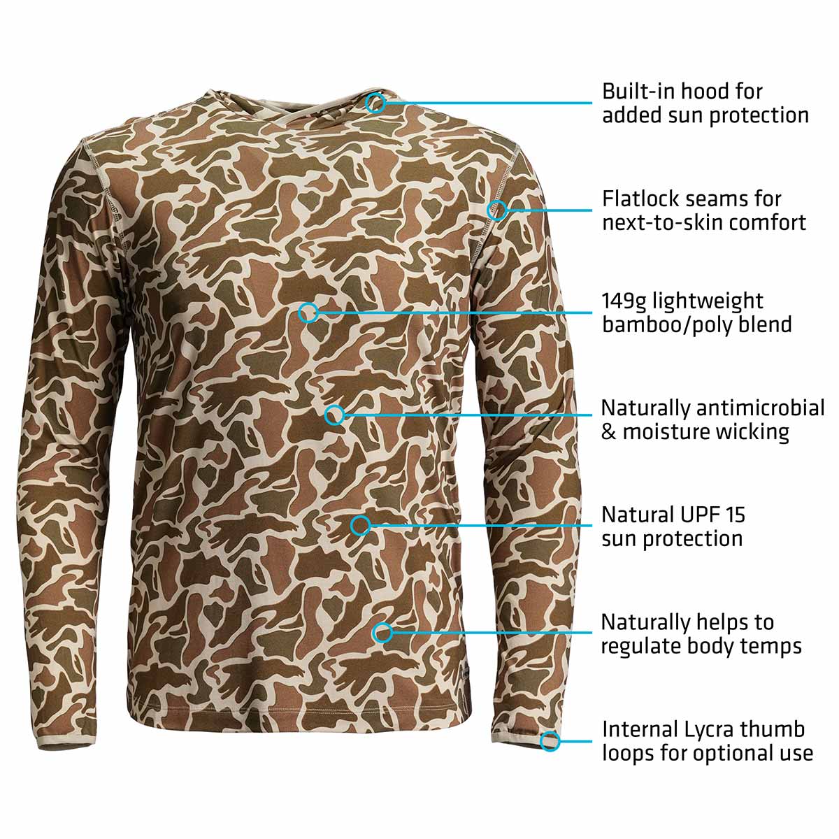 Whitewater Slipstream Bamboo Camo Hoodie