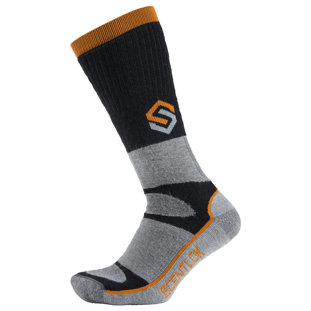 Midweight Merino Boot Sock - Black left facing