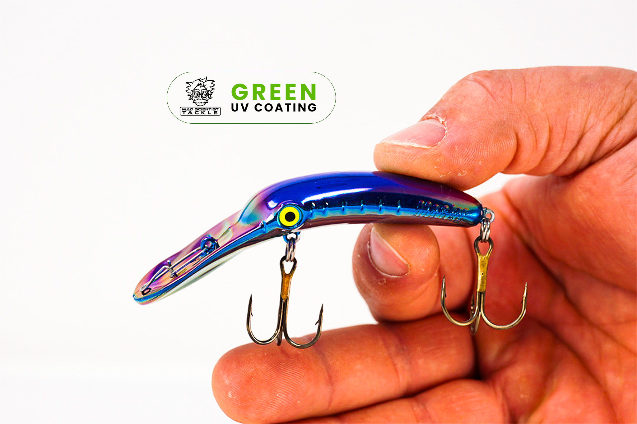 Yakima Metallic Blue 3.5" Mag Lip - Mad Scientist Technology Green UV Coating