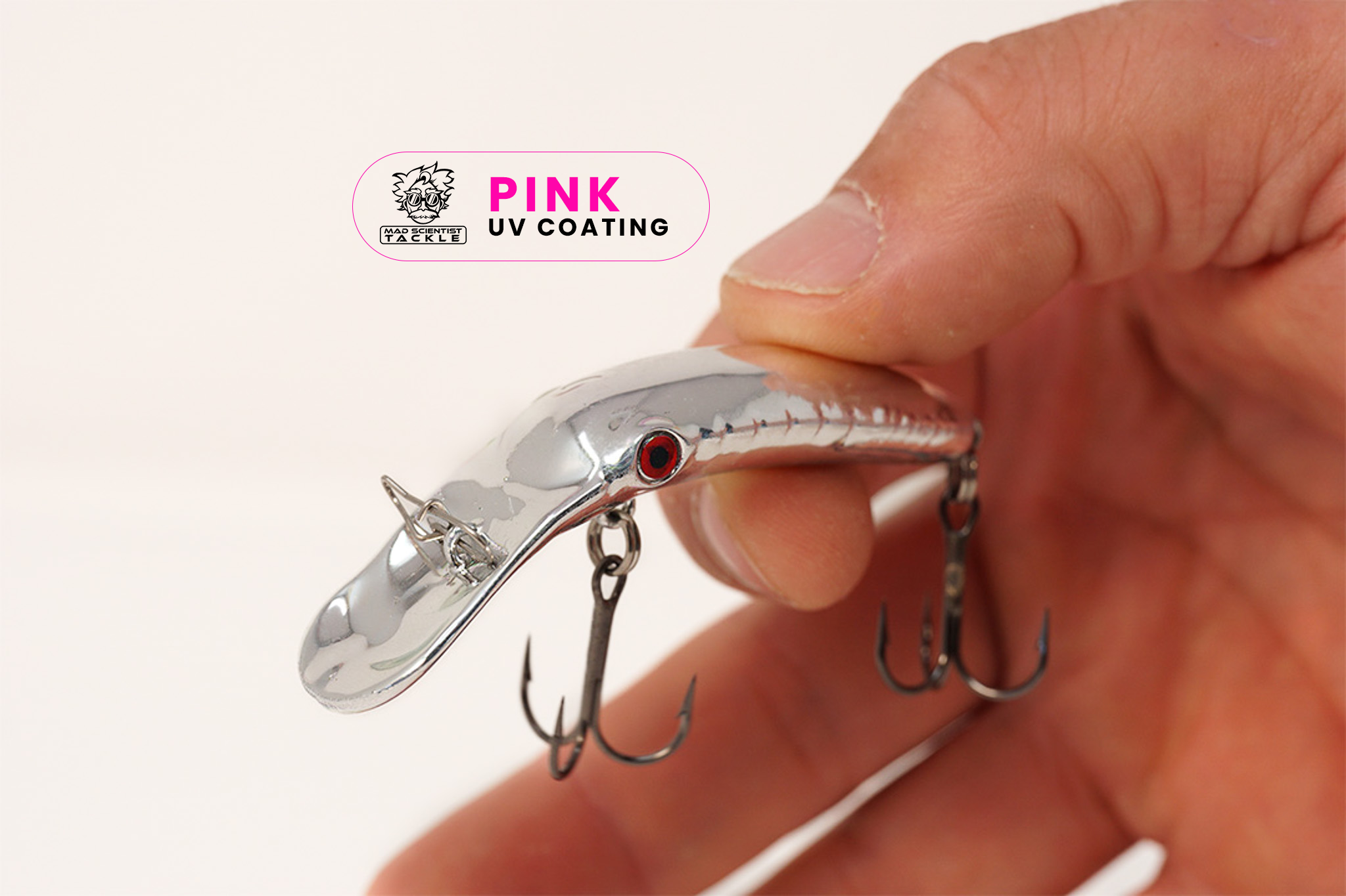 Yakima Metallic Silver 3" Mag Lip - Mad Scientist Technology Pink UV Coating