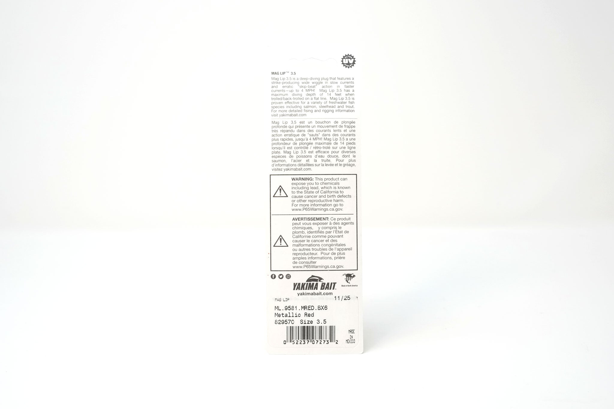 Yakima Metallic Red 3.5" Mag Lip - Mad Scientist Technology Blue UV Coating