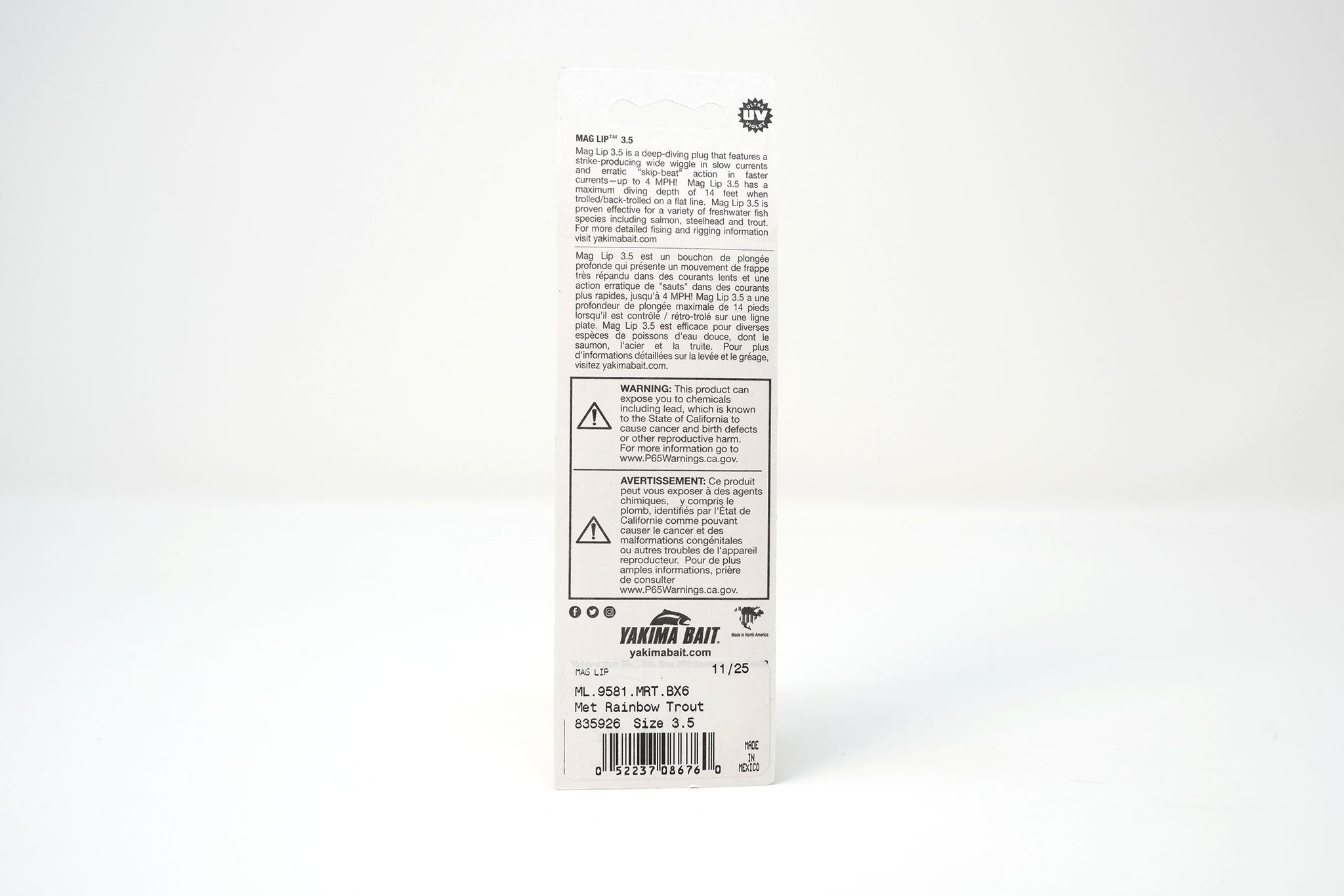 Yakima Metallic Rainbow Trout 3.5" Mag Lip - Mad Scientist Technology Pink UV Coating