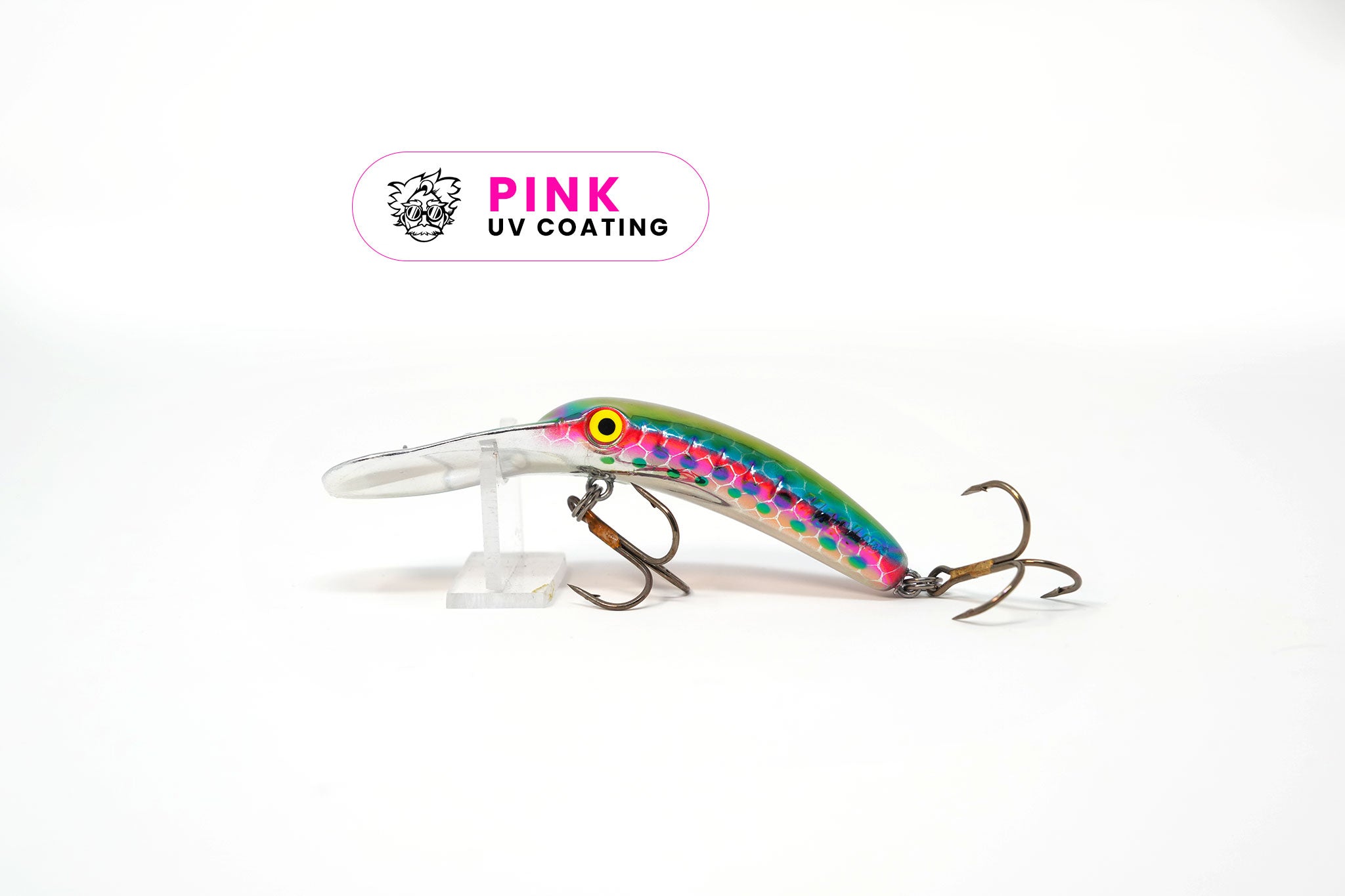 Yakima Metallic Rainbow Trout 3.5" Mag Lip - Mad Scientist Technology Pink UV Coating